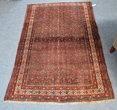 Lot 1204 - Malayer Rug, the abrashed charcoal Herati...