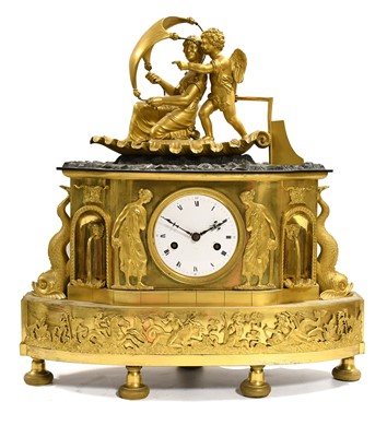 Lot 793 - A French Ormolu Striking Mantel Clock, Early...