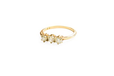 Lot 346 - A Diamond Three Stone Ring, the old cut...