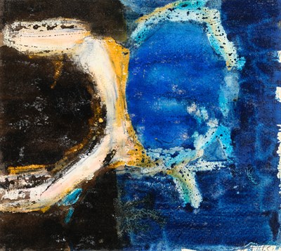 Lot 112 - Adrian Heath (1920-1992) Abstract in blue and...