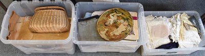 Lot 179 - Three Boxes of Embroidered and Crotched Table...