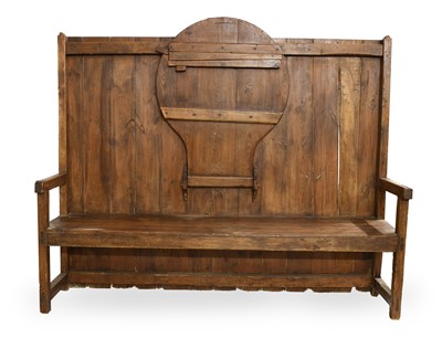 Lot 823 - An Elm High-Back Settle, early 19th century,...