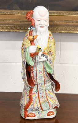 Lot 269 - A Large Chinese Porcelain Figure of Shoulao,...