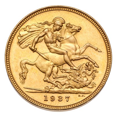 Lot George VI, Proof Sovereign 1937, plain edge...