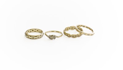 Lot 363 - Four 9 Carat Gold Rings, of varying designs...