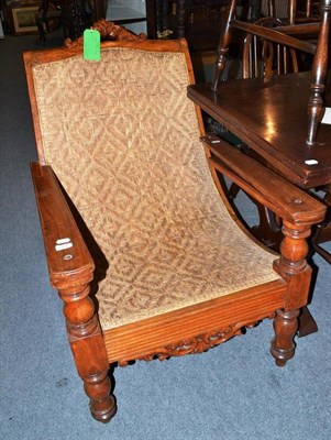 Lot 974 - A cane seated plantation chair