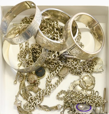Lot 184 - A Quantity of Silver and White Metal Jewellery,...