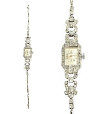 Lot 311 - A Lady's Diamond Set Wristwatch, signed...