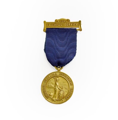 Lot 368 - A 9 Carat Gold Medallion, with ribbon and bar...