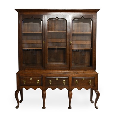 Lot 824 - A George III-Style Joined Oak Display Cabinet,...