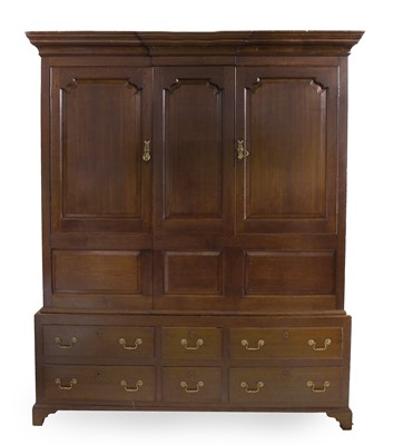 Lot 812 - A George III Joined Oak Livery Cupboard, 3rd...