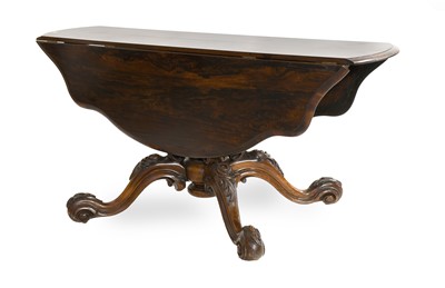 Lot 1370 - A William IV Rosewood Dropleaf Pedestal Table,...