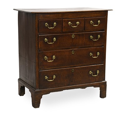 Lot 813 - An Oak Straight-Front Chest of Drawers, 18th...