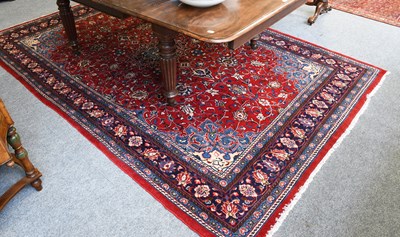 Lot 1079 - Mashad Carpet, the raspberry field centred by...