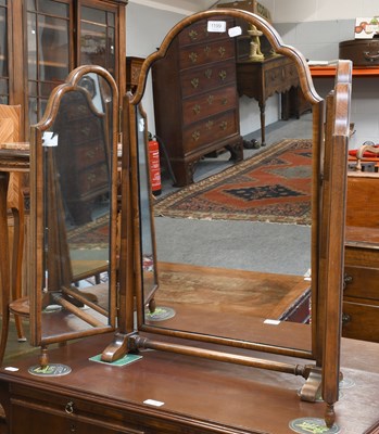 Lot 1199 - A 20's Walnut Triptych Mirror, and another, in...