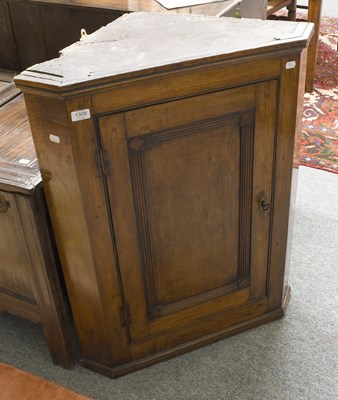 Lot 1308 - An 18th Century Oak Hanging Corner Cupboard,...