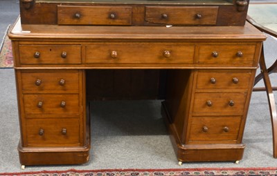 Lot 1331 - A Victorian Mahogany Leather Inset Desk, 130cm...