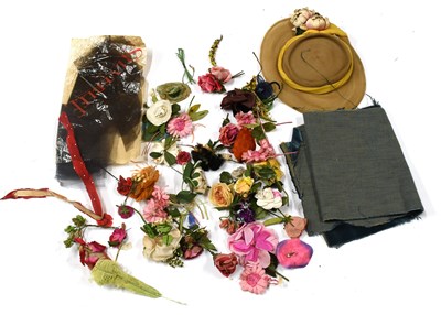 Lot 2163 - Assorted Millinery Feathers, Floral Appliqués...