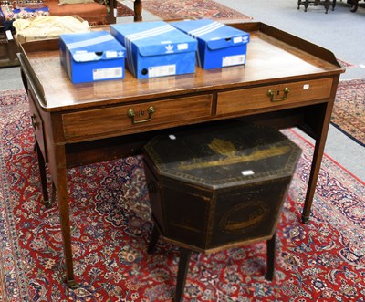 Lot 1295 - A George III Mahogany Writing Table, fitted...