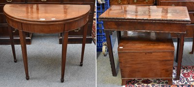 Lot 1205 - A 19th Century Mahogany Foldover Card Table,...