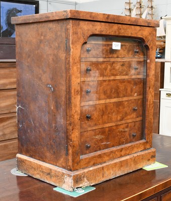 Lot 1241 - A Small Victorian Burr Walnut Collectors Chest,...