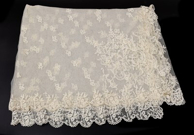 Lot 2176 - Late 19th Century Honiton Lace Wedding Veil,...