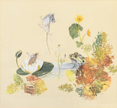 Lot 1058 - Sheila Mackie (1928-2010) Frog and mice...