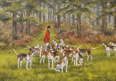 Lot 1057 - Ella Bailes (contemporary) Hunstman and hounds...