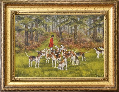 Lot 1057 - Ella Bailes (contemporary) Hunstman and hounds...