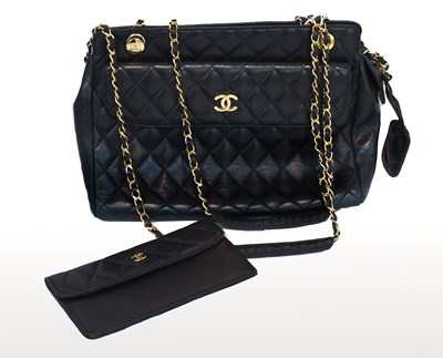 Lot 2199 - Circa 1980s Chanel Navy Quilted Shoulder Bag...