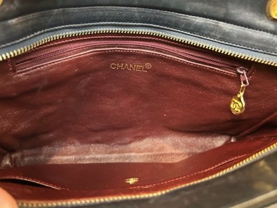 Lot 2199 - Circa 1980s Chanel Navy Quilted Shoulder Bag...