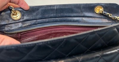 Lot 2199 - Circa 1980s Chanel Navy Quilted Shoulder Bag...