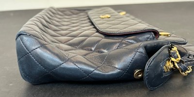 Lot 2199 - Circa 1980s Chanel Navy Quilted Shoulder Bag...