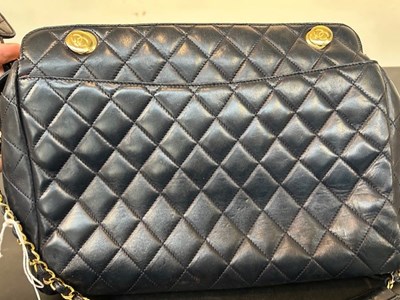 Lot 2199 - Circa 1980s Chanel Navy Quilted Shoulder Bag...