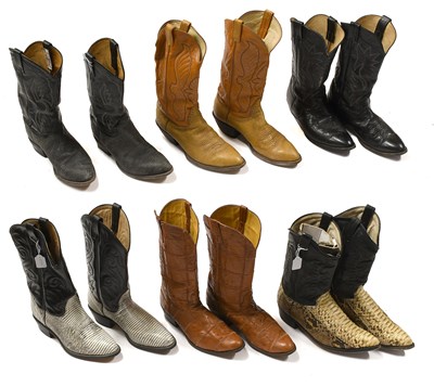 Lot 2053 - Six Pairs of American Cowboy Boots comprising...