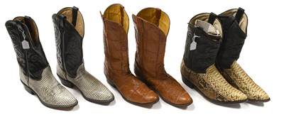 Lot 2053 - Six Pairs of American Cowboy Boots comprising...