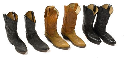 Lot 2053 - Six Pairs of American Cowboy Boots comprising...