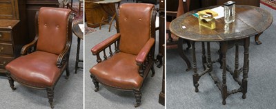 Lot 1340 - Two Mahogany Framed Edwardian Upholstered...