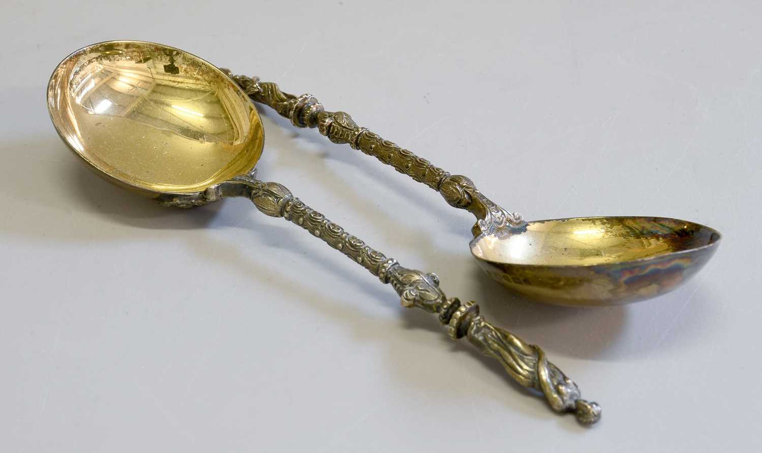Lot 86 - A Pair of Victorian Silver-Gilt Serving-Spoons,...