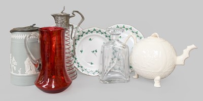 Lot 206 - Decorative Pottery and Glass Comprising: a red...