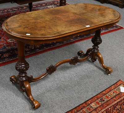 Lot 1350 - A Victorian Burr Walnut Table, the quarter...