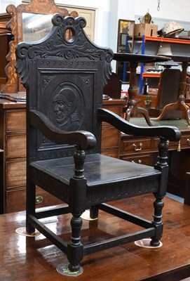 Lot 1194 - A 19th Century Carved Oak Childs Wainscot...