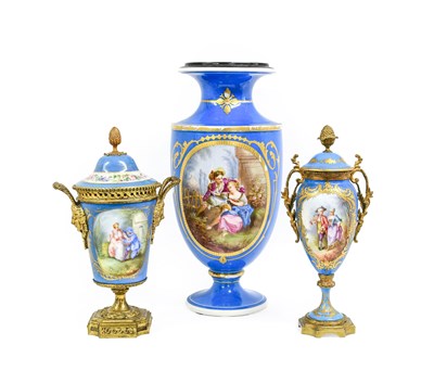 Lot 88 - A Sèvres Style Metal-Mounted Porcelain Urn and...