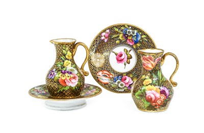 Lot 51 - A Pair of Spode Porcelain Miniature Ewers and...