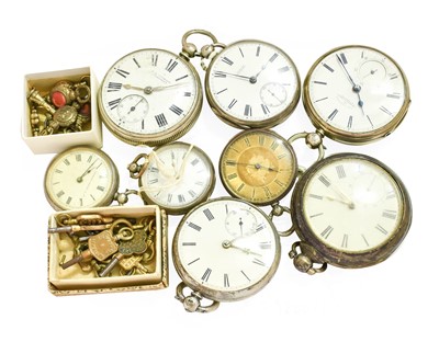 Lot 315 - Four Silver Pocket Watches, silver pair cased...