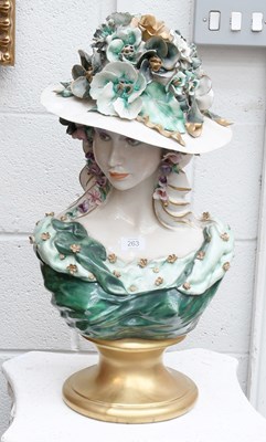 Lot 263 - A 20th Century Continental Porcelain Bust of a...