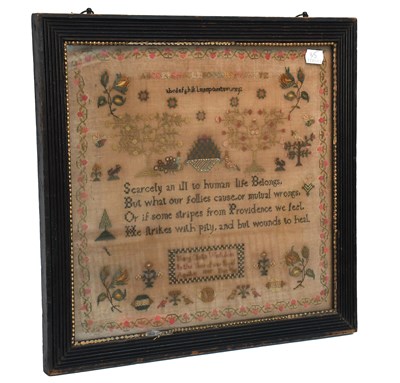 Lot 2005 - Sampler Worked by Mary Clark Aged 11 Dated...