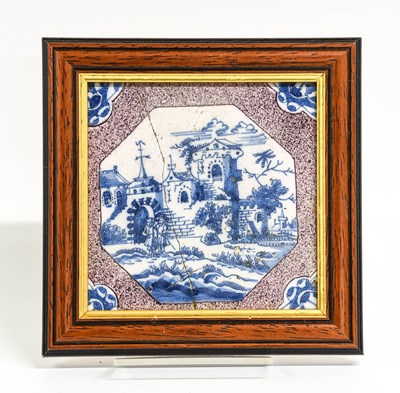 Lot 34 - Ten Delft Tiles, 18th century, decorated with...