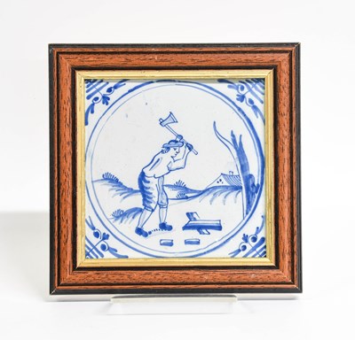 Lot 46 - Eighteen Delft Tiles, 18th century, painted in...