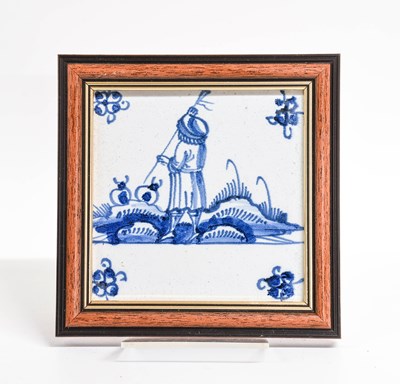 Lot 46 - Eighteen Delft Tiles, 18th century, painted in...